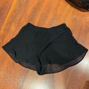 BCBGeneration Black Chiffon Overlay Elastic-Waist Skort